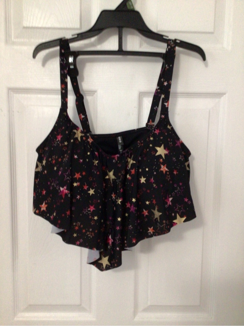 torrid Black Star Print Layered Crop Top
